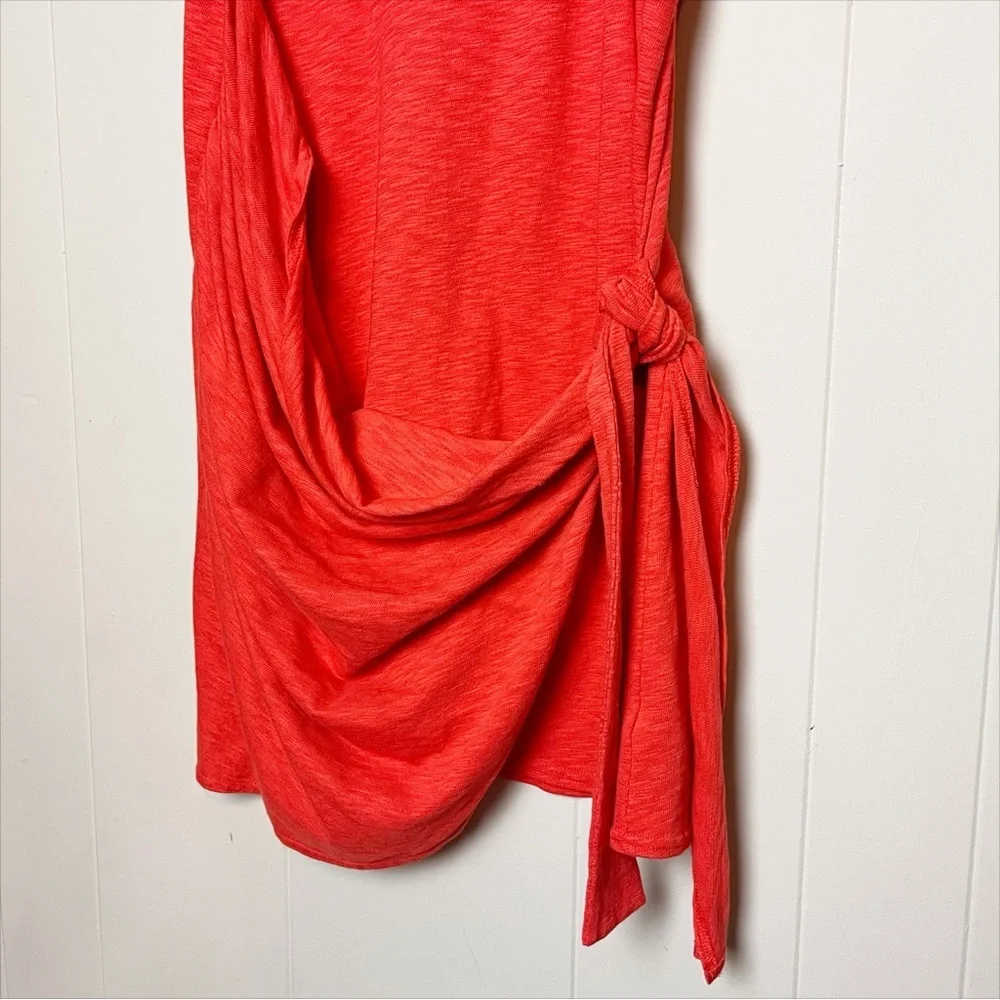 Free People Beach Feelin It Mini Dress Large burnt orange 100% cotton‎ boho wrap - Picture 4 of 14